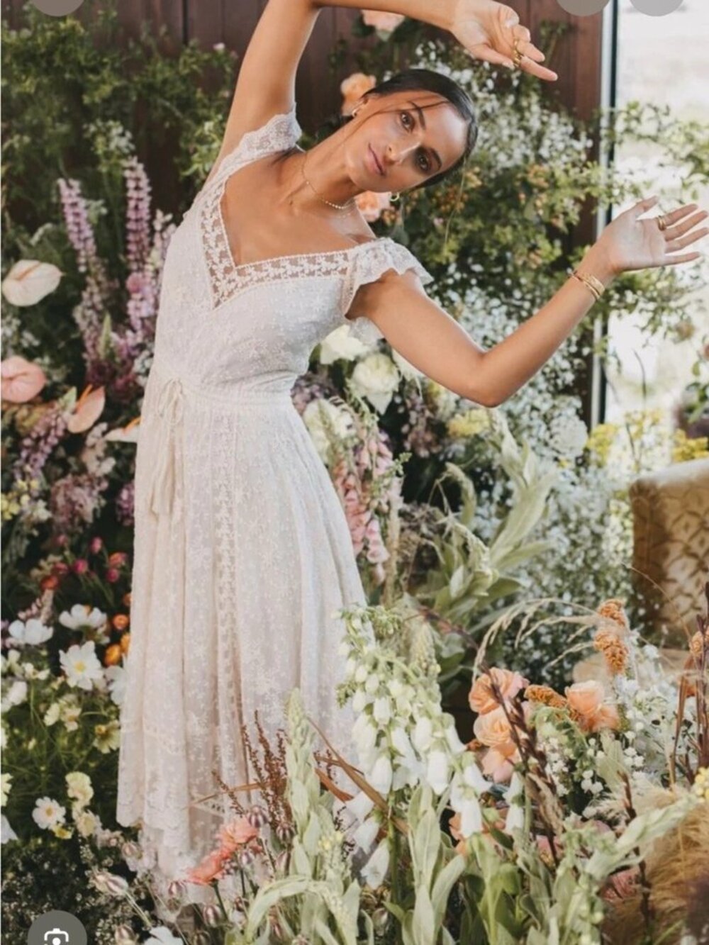 Spell Le Gauze Lace Kerchief Dress